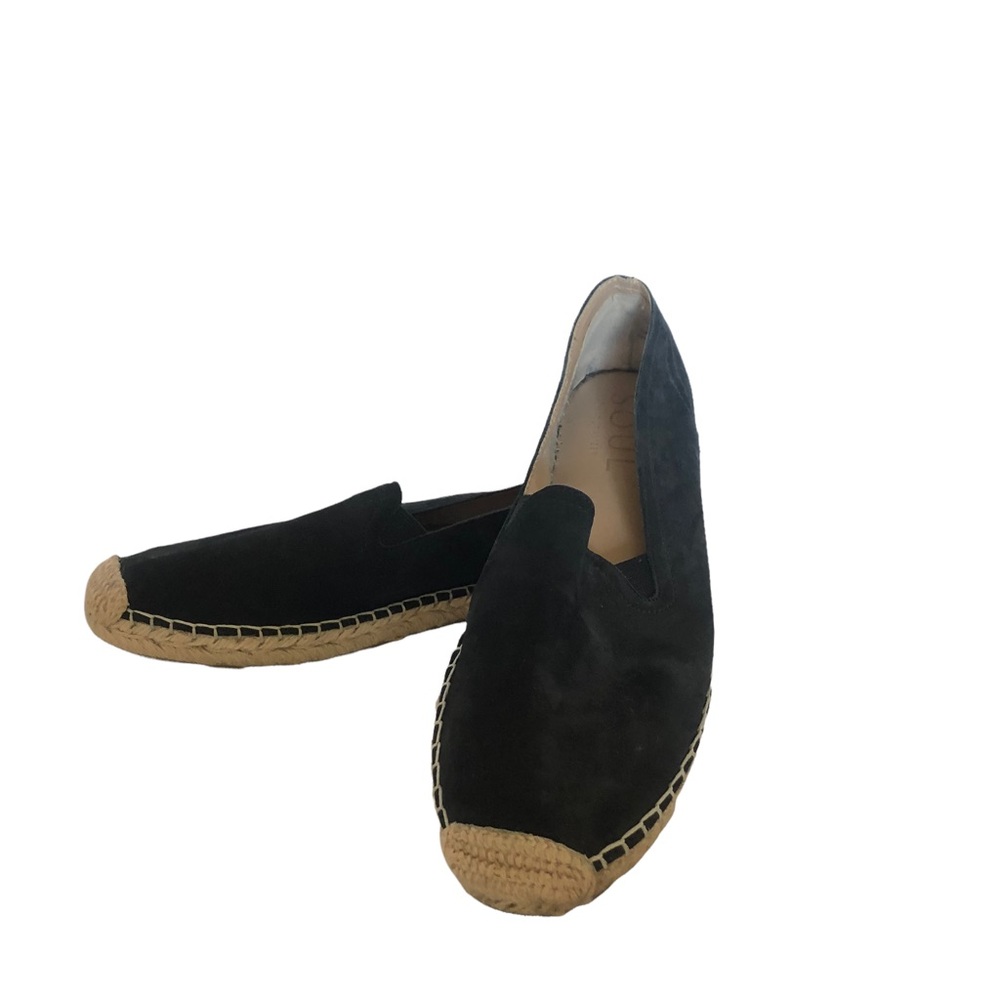 Soul Naturalizer Every Slip On Espadrille Womens Flat Black Leather 8 M